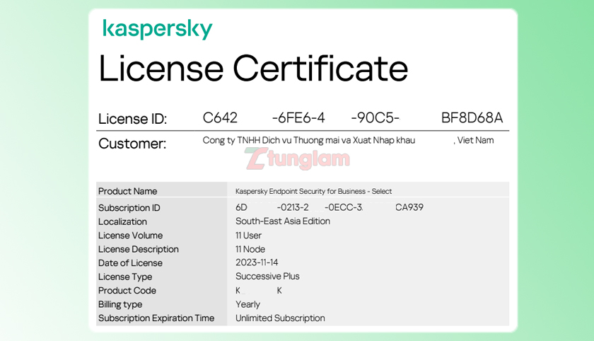 license kaspersky